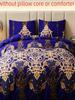 Funda de Cama Digital Estilo Moderno Azul Marino de Lujo Juego de Cama de Algodón Estampado Funda Nórdica Fundas de Almohada Textil para el Hogar