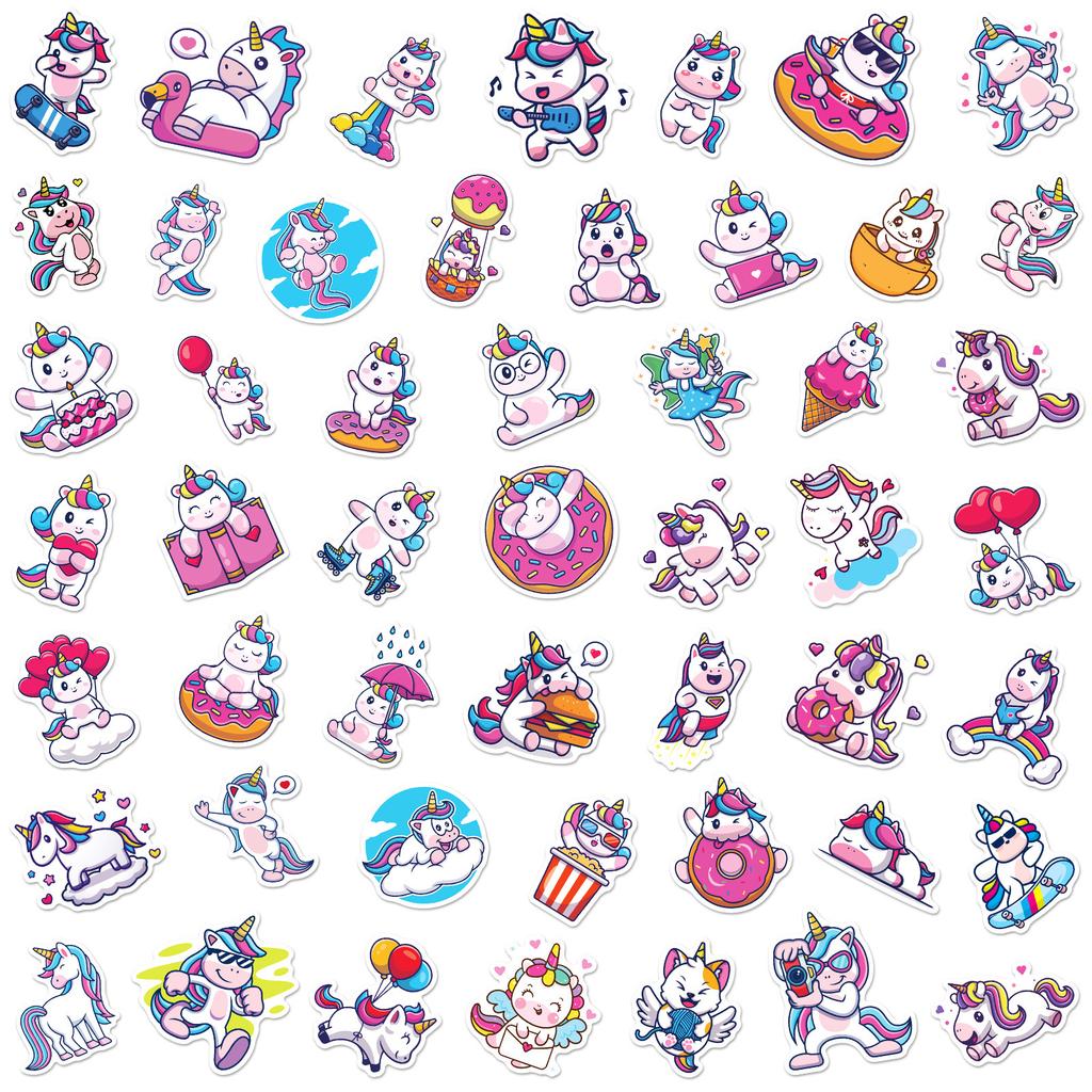 50 Unicorn Kids Stickers Ebaydiy Unicorn Star Love Children'S Room Stickers
