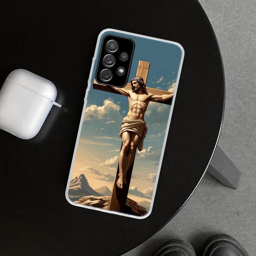 Christian Cross Design Phone Case Cover for Samsung Galaxy A12 A22 A32 A52 A72 A02S A51 A50S A31 A20S A10S Note 20 Ultra 10 Plus