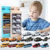 4Pcs Set Todder Car Toy Multi-Style Police School Bus Taxiing Alloy Mini Car Model Kids Pocket Small Durable Car kid gifts