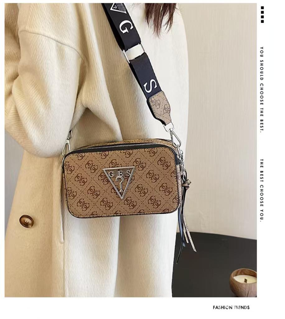 Women's Crossbody Camera Bag with Wide Shoulder Strap - Fashionable 2025 Letter Design
