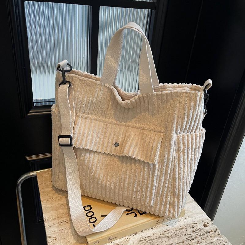 New Large-capacity Women's Tote Bag All-matching Corduroy Shoulder Commuting To Work Cross-body Fashionable Handbag