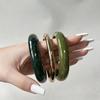 3/4 Pcs Multicolor Round Bangles Smudged Cuff Bracelet Set Vintage Thin Resin Bracelet Set  Gifts