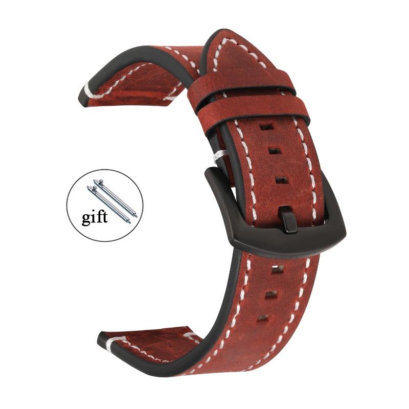 Watchband Geniune High-end Retro Calf Leather Watchbands 18/19mm 20mm 21mm 22mm 24mm Watch Strap For Samsung Watch Strap For Huawei Watch