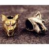 Paracord Pendant Brass Wolf Head Adornment for Adventure Seekers Keychain Charm Unique Backpack Hanging Ornament