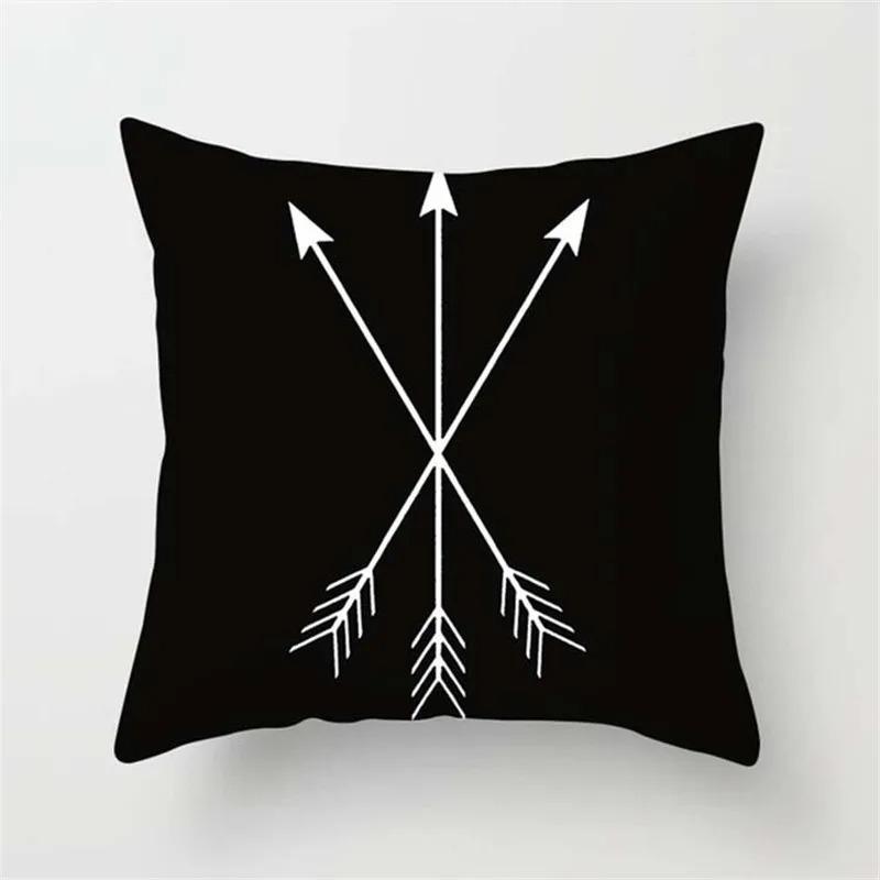Alphabet Arrow Black and White Decorative Pillowcase Car Ornaments Office Living Room Sofa Home Pillowcase