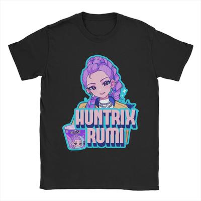 Huntrix Kpop Demon Hunters Rumi T Shirt Summer  Cotton T-Shirts For Men Hip Hop Loose Tshirt Short Sleeve Street Style Tees