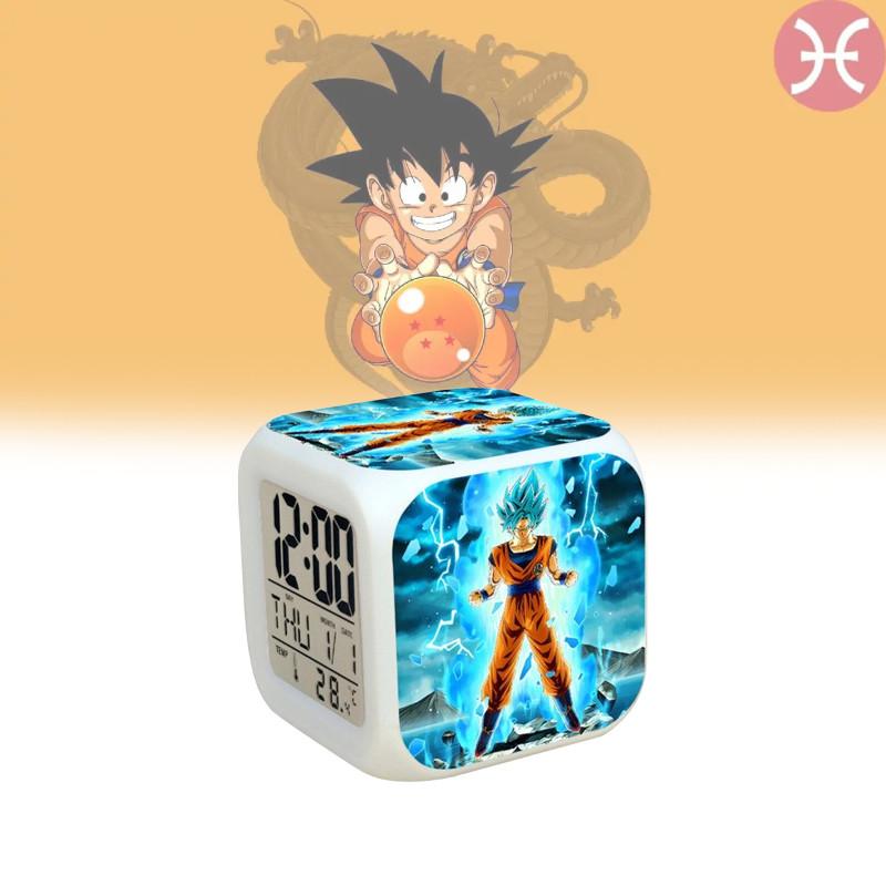 Dragon Ball Z Cartoon Led Alarm Clock Temperature Night Light Decor Bedroom