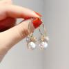 Korean Full Diamond Bow Pearl Hoop Earrings - Trendy, Versatile & Stylish Accessories