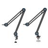 Multi-Groove Desktop Mic Stand: Versatile Boom for Live Broadcasts