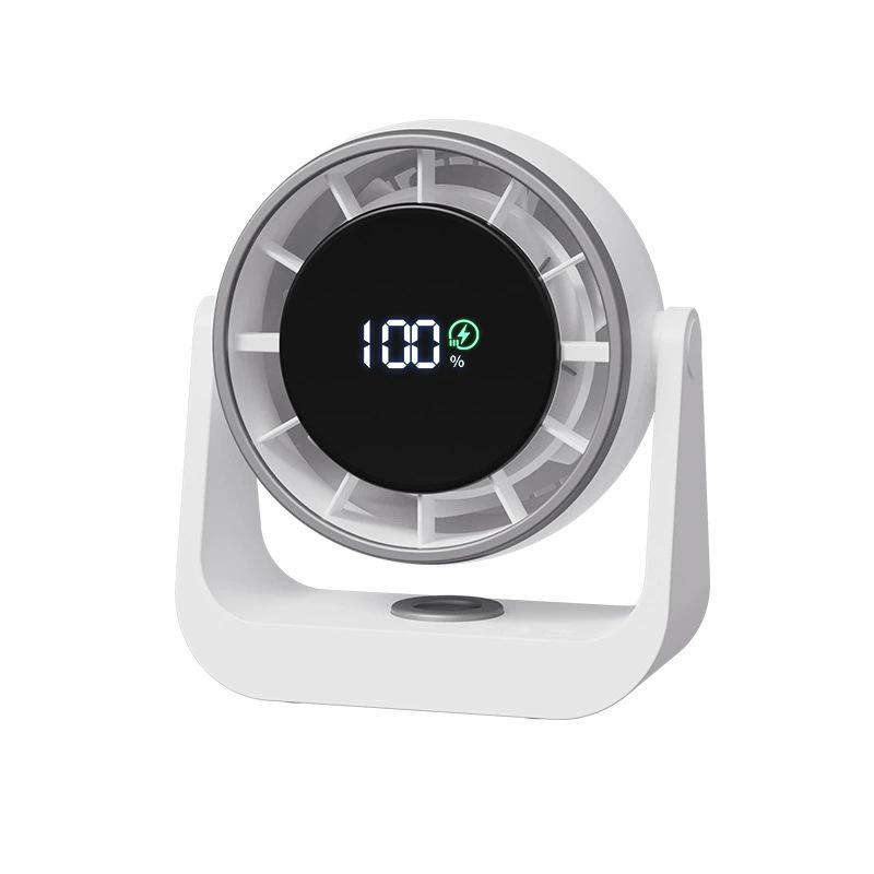 

Wall-Mounted Desktop Fan with LED Display - Rechargeable for Dorm, Office, Home, and Kitchen Turbine Air Circulation 30/Box
