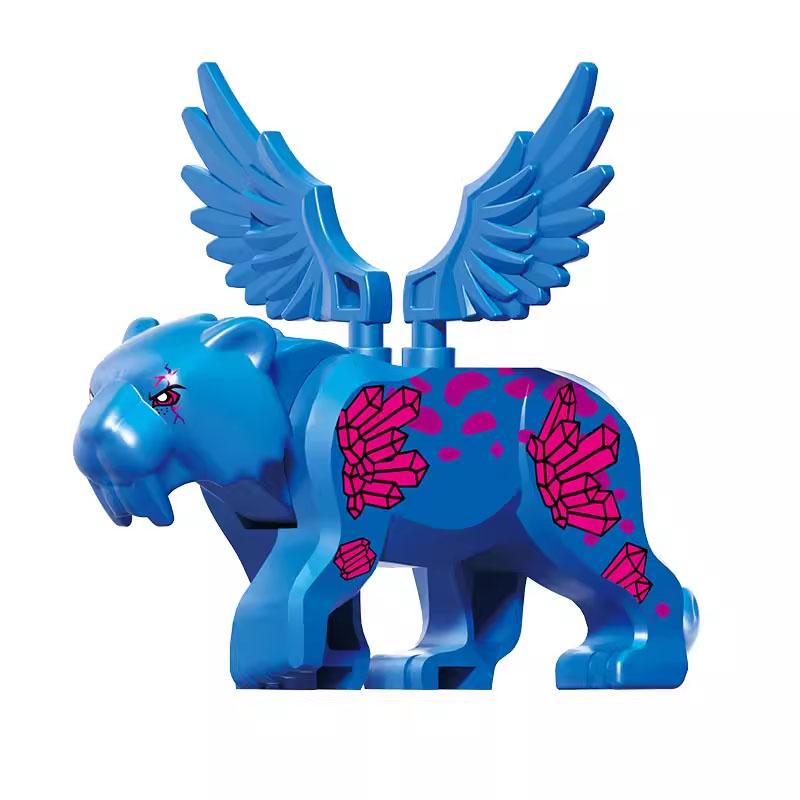 MOC Zwierzęta Zoo Klocki Słonie Tygrysy Słonie Małpy Łosie Niedźwiedzie Owce Wielbłąd Koń Krokodyl Lampart Mini Klocki DIY T11