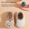 Rabbit Bear Pattern Kids Plush Slippers Cartoon Toddler Prewalkers New Baby Floor Socks  Home Wear