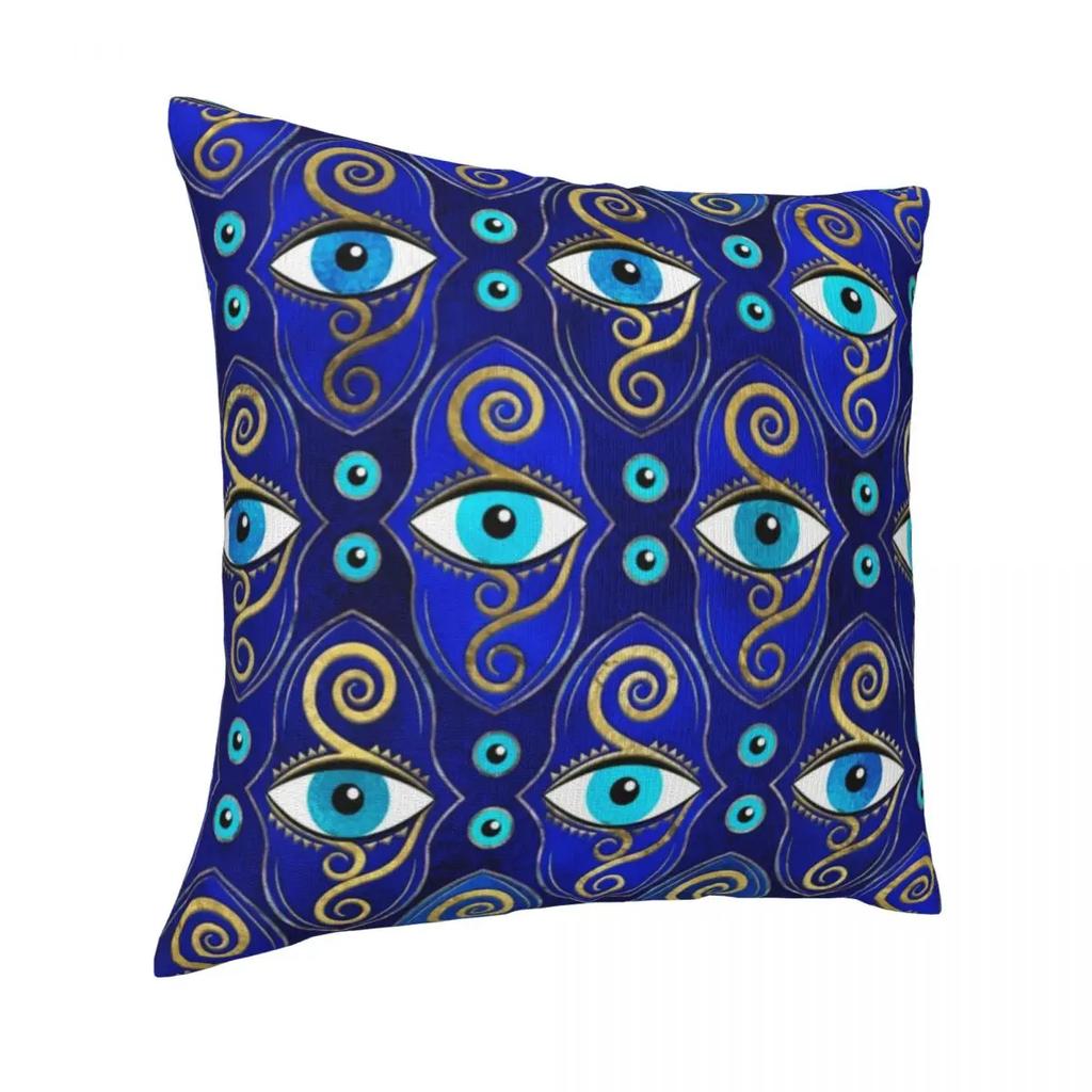 Böses Auge Anhänger Muster Kissenbezug Griechische Augen Mati Amulett Farbiger Polyester Kissenbezug Heimdeko Reißverschluss Frühlingsbezug