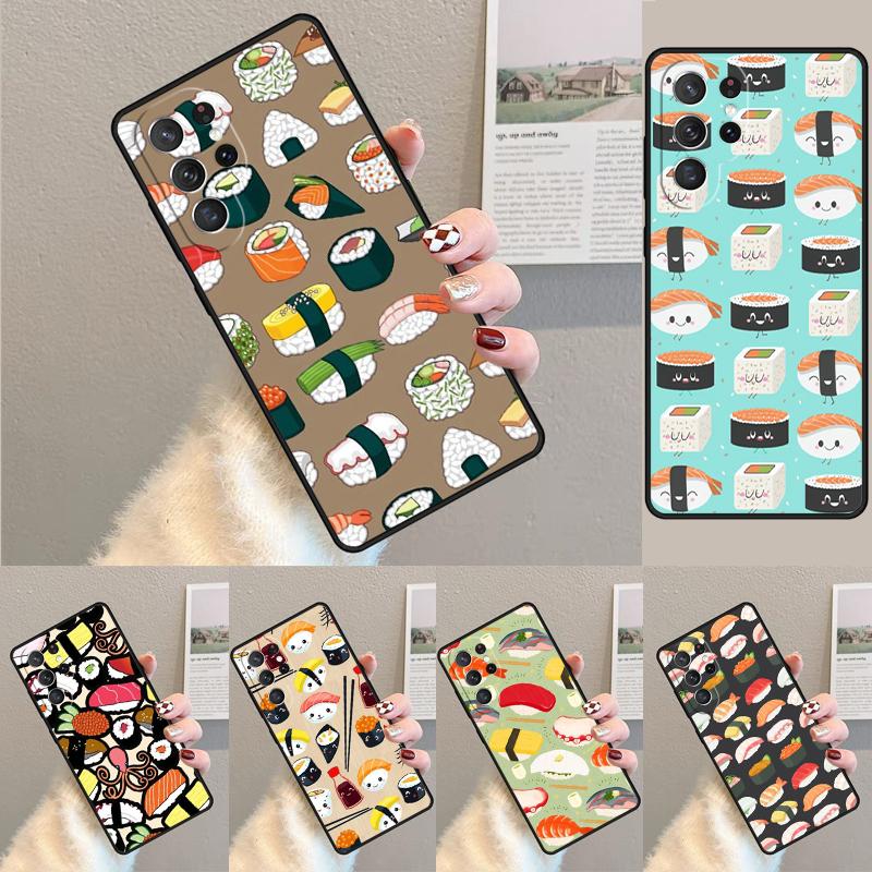 Sushi Food TPU Phone Case For Samsung Galaxy Note 10 Pro S26 S25 S24 S23 S22 Ultra Plus S21 FE S20 Shockproof Cover