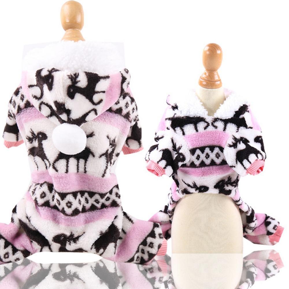 Four-legged Flannel Dog Pet Cat Dog Clothes Cat Supplies Warm Colorful Stripes