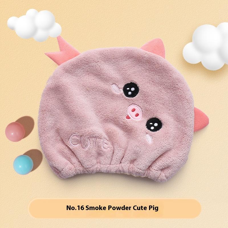 

Kid Bath Hat Cute Cartoon Animal Child Hair Towel Cap Drying Hat Quick-Dry Microfiber Super Absorption Hair Twist Bath розовый