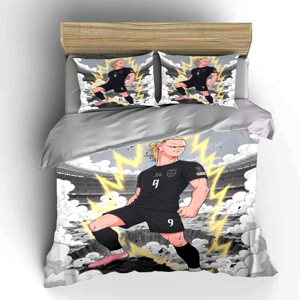 "Soccer Player Lightning Design" Bedding Duvet Cover Set Duvet Cover Pillowcases (1 * Duvet Cover 2 * Pillowcases, without duvet insert)