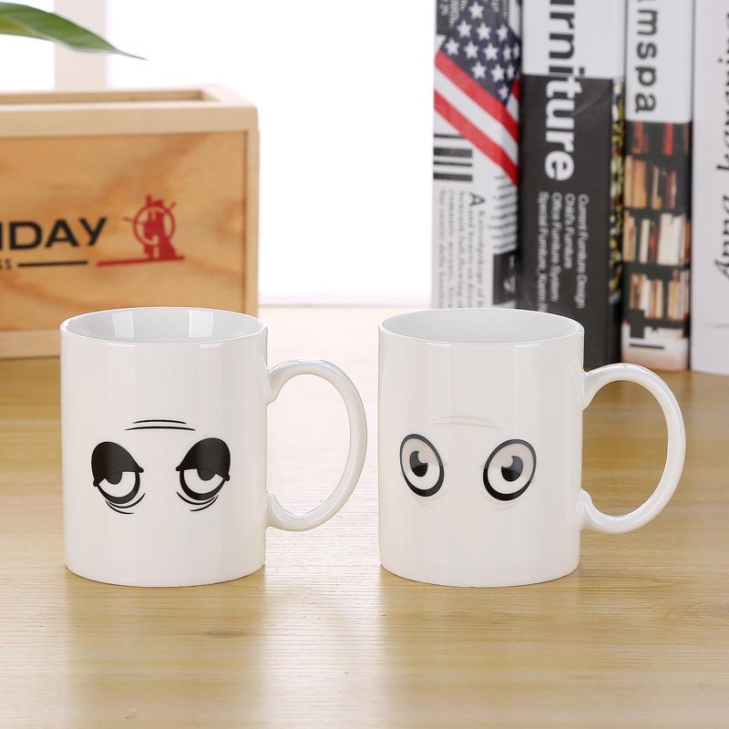 12 Färgskiftande Mugg Batterilampa Kaffekopp Kreativ Morgon Keramisk Kopp