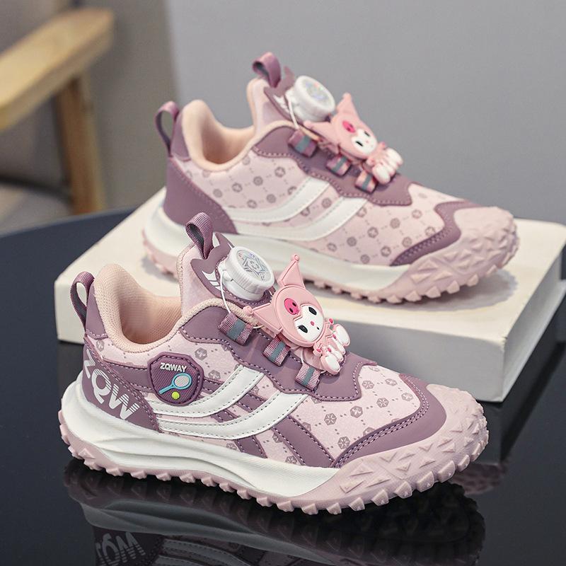 

Girls Cartoon Sneakers Outdoor Vacation Running Shoes Lightweight Fashion Rotating Button Shoes Kulomi Fashion Classmate 30