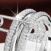 Rhinestone Jewelry Women Detachable Ring 3 in 1 Design Pin