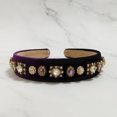LALA Jeweled Velvet Hairband - Purple