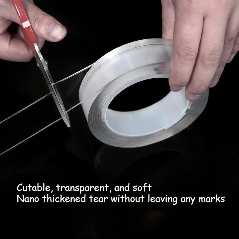 Super Strong Double-Sided Nano Tape -Clear Removable, Waterproof PE Adhesive-Extra Strong Adhesive Tape for Home,Office Use,1-5m