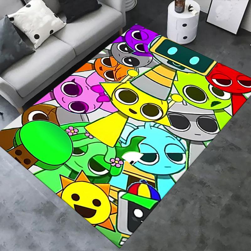Office Carpet - Music Rhythm Box Colorful Cartoon Character Decorative Carpet, suitable for playroom, classroom or home office | Cute and fu