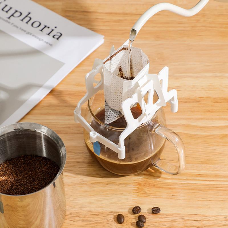 Portable Coffee Filter Holder Foldable Outdoor Tea Filters Dripper Baskets Coffee Ear Drip Filter Paper Bag Shelf Coffeeware