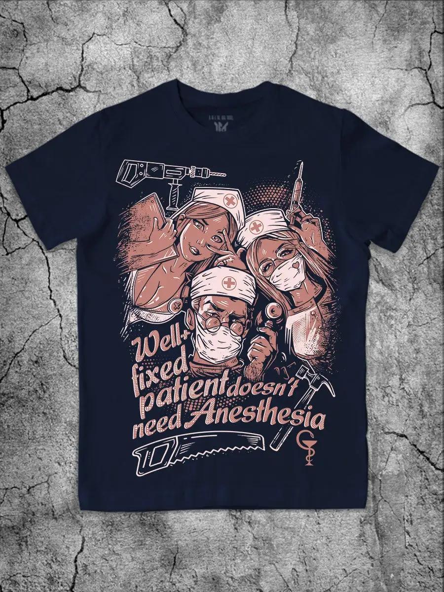 T-shirt for a medic with a blue print is cool for a doctor 3XL