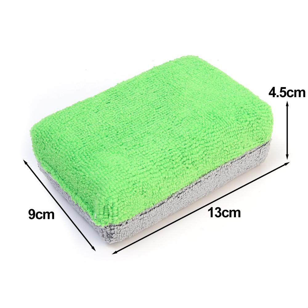 Double-sided Car Washing Sponge Microfibre Polyester Fabric Auto Waxing Polishing Crystallisation Sponge Cars Cleaning Tools