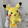 Pikachu Plush Animal Bag For Kids Street Style Soft Material With Zipper Closure For Casual Use