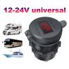 Dual PD Dual QC 3.0 USB Car Charger with Voltmeter Car Charger Socket 4 Ports USB A USB C Socket for Car Boat Marine Truck