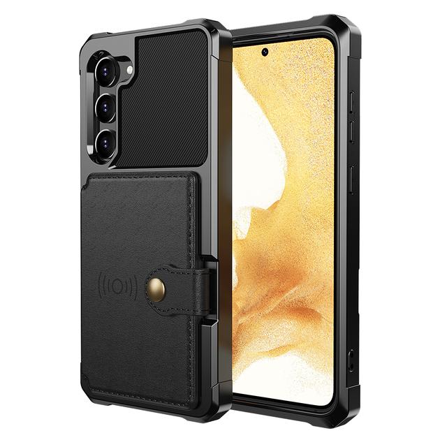 

Чехол-держатель с защитой от царапин для Samsung Galaxy S23 Ultra S22 Plus S21 Fe S20 A54 A53 A14 A33 A73 A52 A52s, чехол-кошелек for Galaxy S20 Plus чёрный