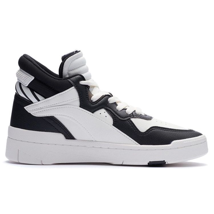 Li Ning Superwave Mid Slip Resistant Durable Lightweight High Top Skate Shoes Women Skate Shoes White Black AGCR234-3