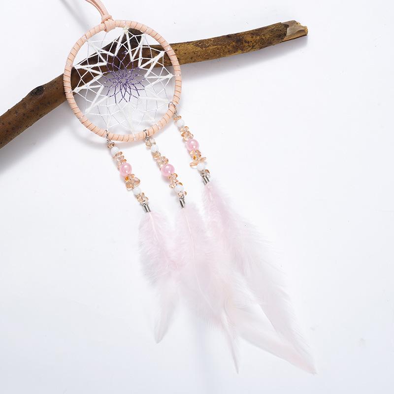 Clopoțel de vânt etnic indian, clopoțel de vânt cu pene, pandantiv clopoțel de vânt, capcană de vise creativă, decorațiune suspendată pentru mașină, agățătoare pentru mașină