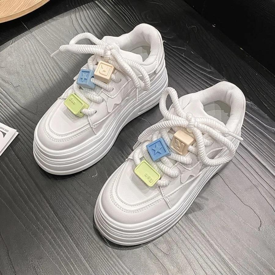 Ladies 2025 new thick-soled women's vulcanized shoes increase 6 cm casual sports shoes high heels women's board shoes sneakers