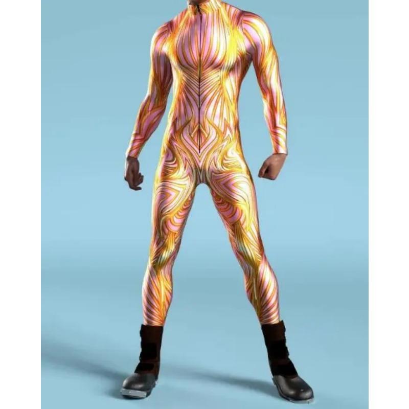 Cool CyberPunk Mechanical Armour Jumpsuit Punk Cosplay Bodysuit Steampunk Costume Halloween Party Shows Men Women Zentai Suit