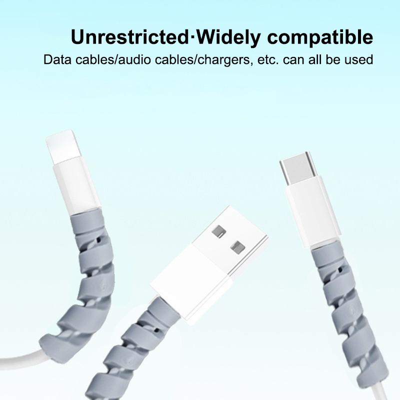 20PCS Spiral Silicone Cable Saver Cover for USB Wire Durable Cord Protector Winder Prevents Breakage for Computer Desk Use