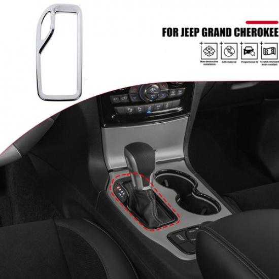 

Chrome Gear Shift Control Panel Cover Trim Ring for Jeep Grand Cherokee 2016-21
