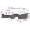 VidaXL Salon de Jardin avec Coussins 10 pcs, Canapés de Terrasse, Ensemble de Meubles de Patio, Mobilier d'Extérieur, Beige 3258713