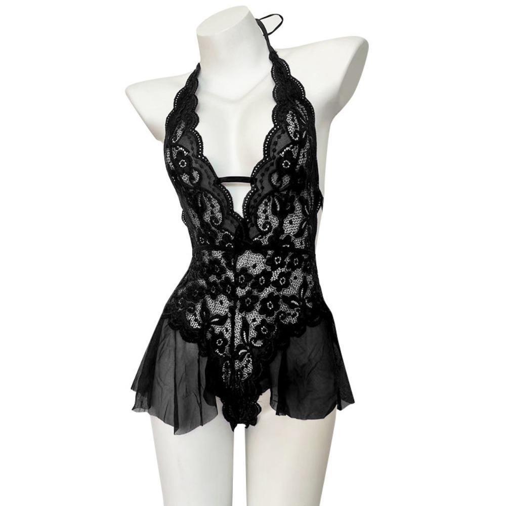 Hanging Neck Sexy Clothing Dress Camisole Lace Corset Skirt Elegant Sexy Lace Bodysuit Ladies