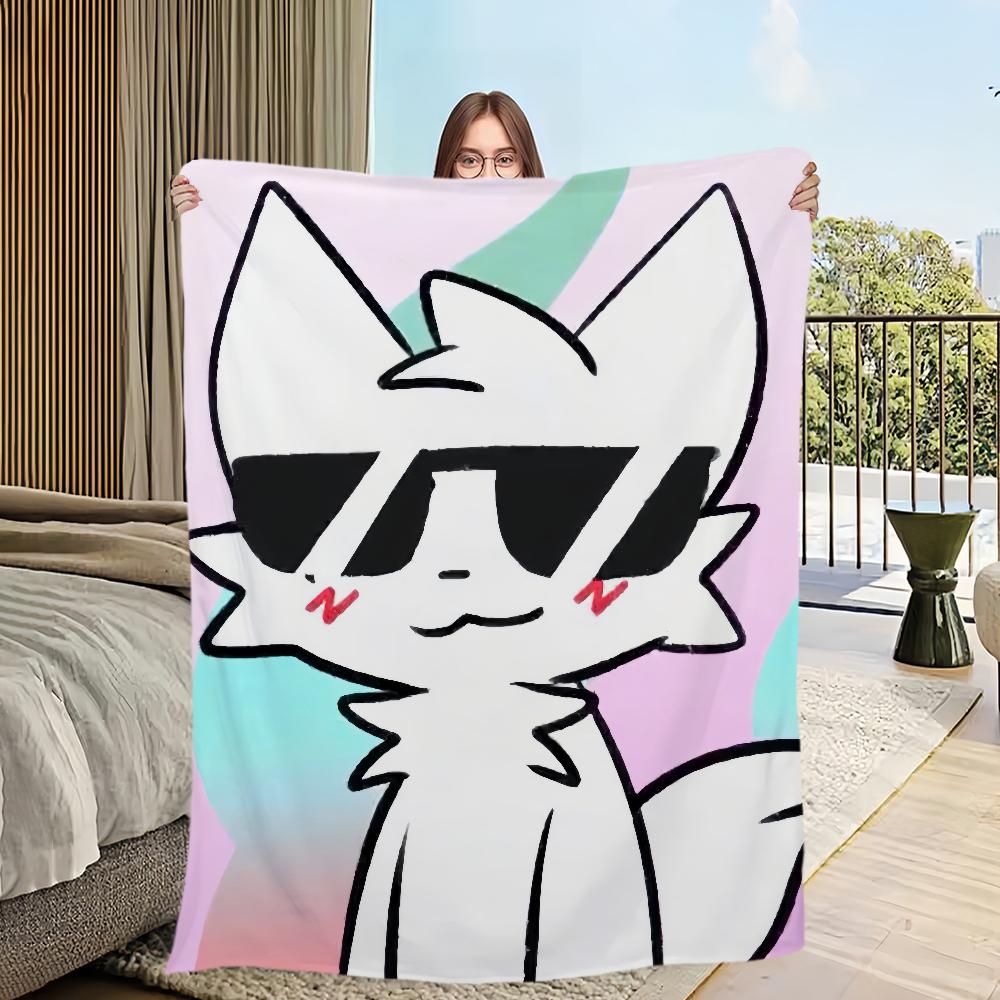 Cute Boykisser Silly Cat Blanket Soft Comfortable Nap Plush Suitable For Iiving Room Office Bedroom Birthday Home Kid Gift