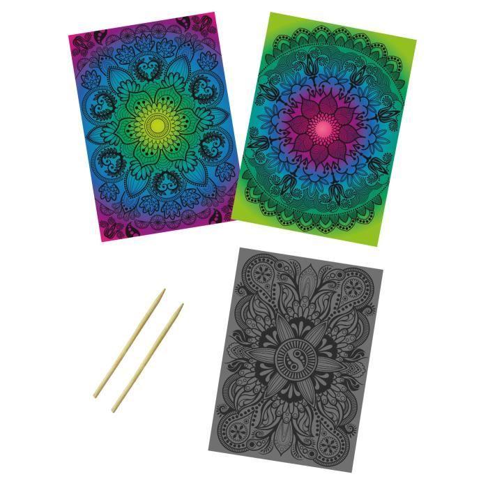 Kit créatif enfant Cartes à gratter Mandala