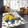 Minions Themed Round Rug Cartoon Flannel Carpet Non-Skid Floor Mat Children Playroom Bedroom Home Decor