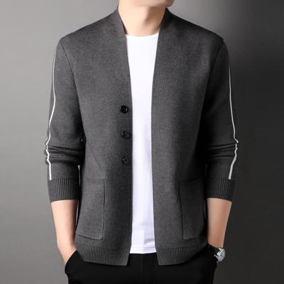 Young and Middle-aged Knitted Sweater Cardigan Men's Coat Autumn and Winter New Loose Trend Knitted Sweater Men's Wear