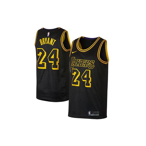 Nike Jersey NBA Lakers City Edition Basketball Jersey Men's Black Yellow AJ6432-011