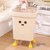 Cute Open-Top Square Trash Can with Press Ring – Large Capacity for Living Room, Bathroom, Kitchen