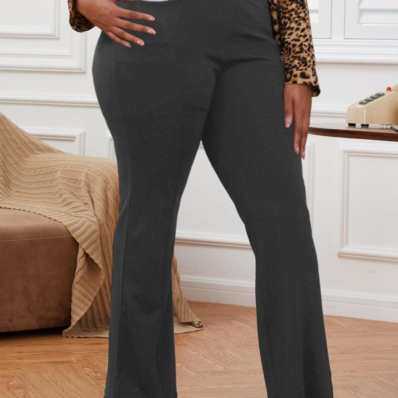

P 98295L European & American Style High-Waisted Micro-Flared Yoga Pants XXL