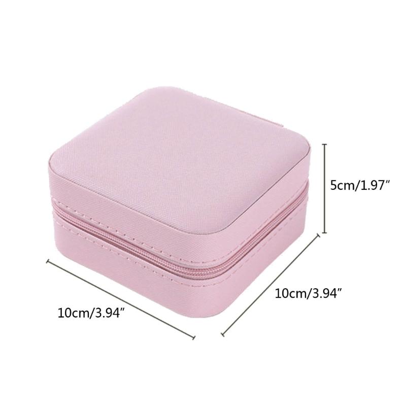 Portable Jewelry Organizer Box with Mirror Unique Leathers Jewelry Box for Women Girls Ring Necklace Earrings Easy Use